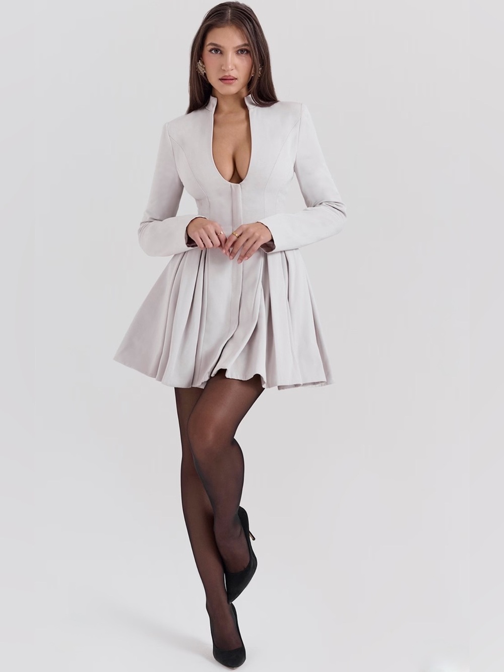 House of CB HEIRESS French Dove Contour Mini Dress - Picture 3 of 16